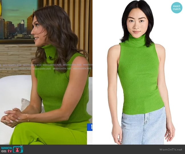 Alice + Olivia Darcey Turtleneck Tank worn by Sophie Flay on Good Morning America