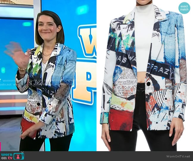 Alice + Olivia Denny Mixed Print Blazer worn by Daryn Carp on Today