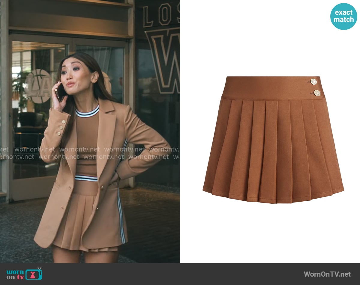 Alice + Olivia Noah Skirt worn by Ali Lee (Brenda Song) on Running Point