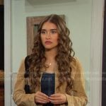 Ari’s denim dress and suede jacket on Days of our Lives