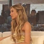 Alix Earle’s check print mini dress on The Drew Barrymore Show