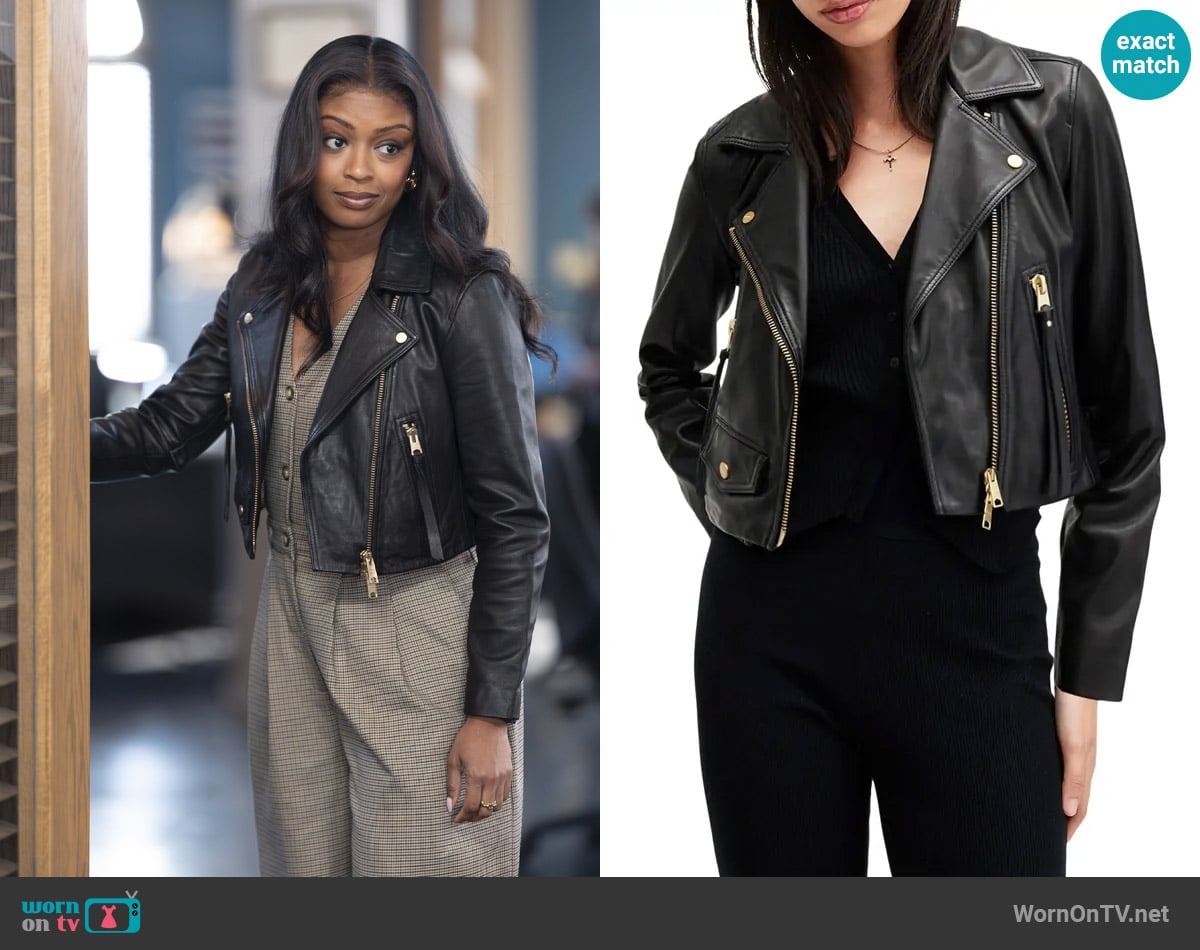 All Saints Elora Jacket worn by Daphne (Javicia Leslie) on High Potential