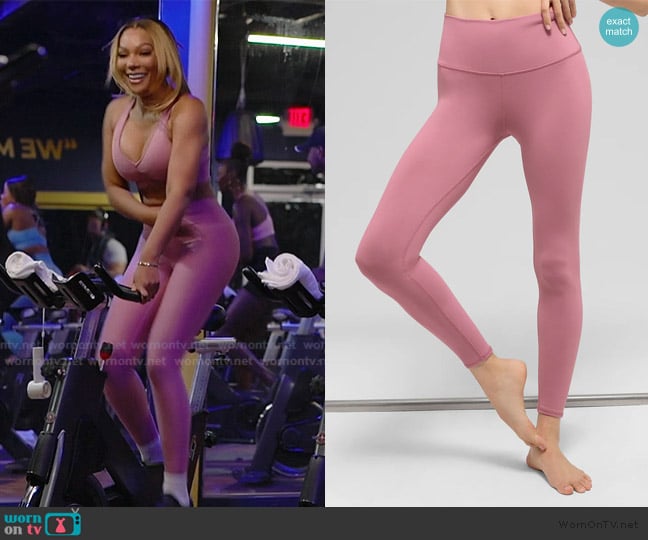 Alo Yoga 7/8 High-Waist Airbrush Legging in Pink Wild Rose worn by Angela Oakley on The Real Housewives of Atlanta