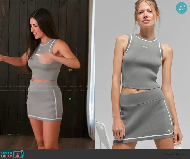 Alo Yoga Ribbed Sweater Knit Highline Cropped Tank worn by Michelle Saniei on The Valley