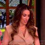 Alyssa’s beige sleeveless shirtdress on The View