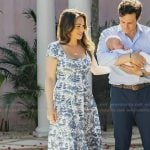 Alyssa’s blue printed midi dress on The View