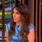 Alyssa’s blue satin top and pants on The View