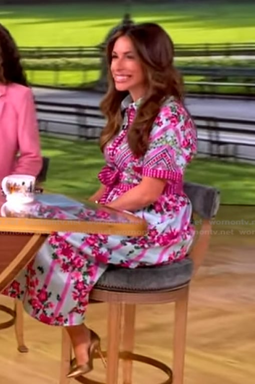 Alyssa's floral print shirtdress on The View