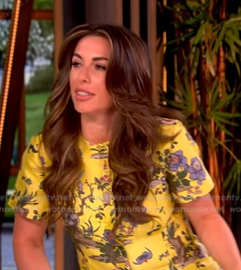 Alyssa’s yellow floral short sleeve jacket on The View