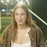 Amanda’s brown cardigan and denim shorts on Summer House