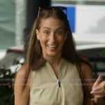 Amanda’s beige mini dress with contrast collar on Summer House