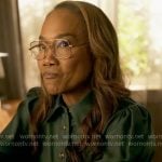 Amanda’s green button front blouse on Will Trent