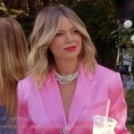 Amanda's pink oversized blazer on The Real Housewives of Beverly Hills