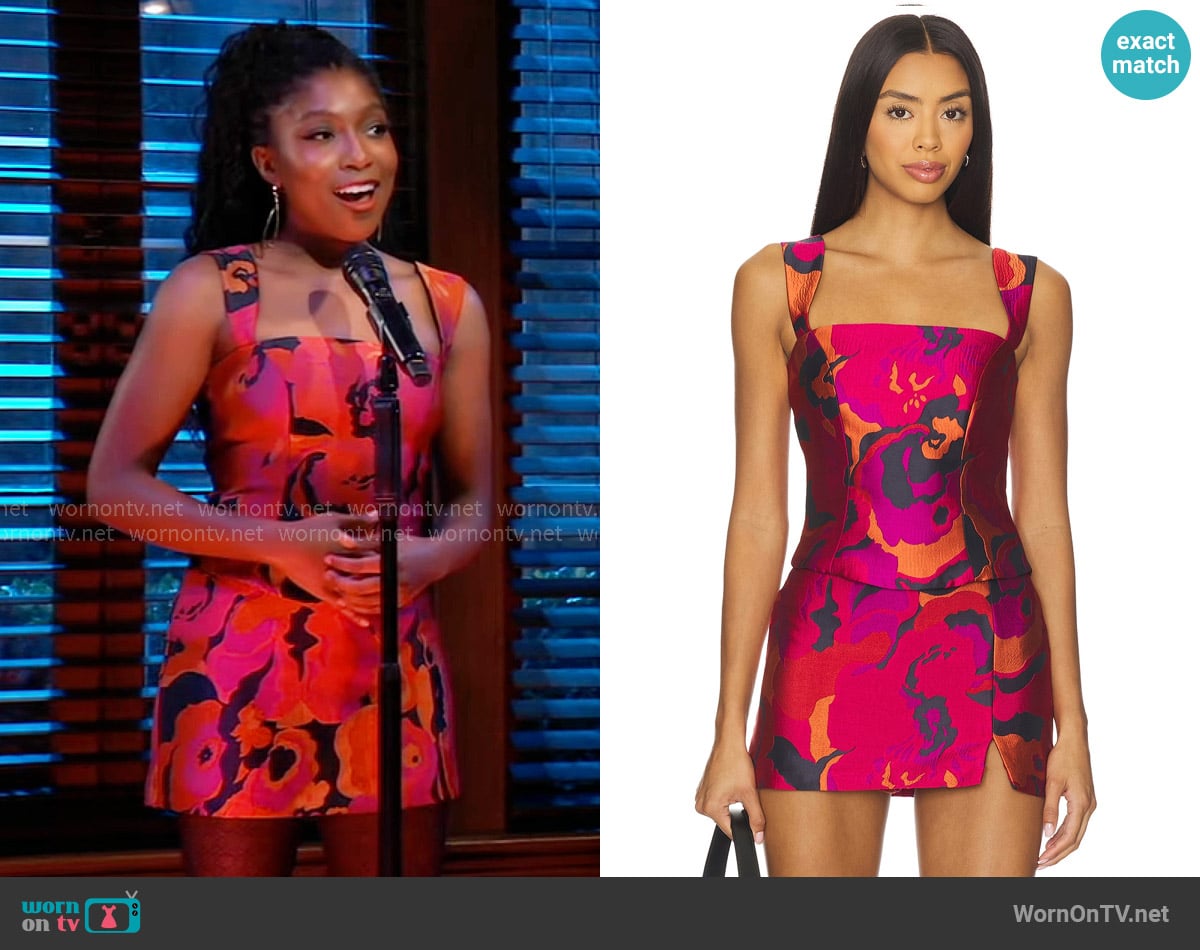 Trina’s pink floral top on General Hospital