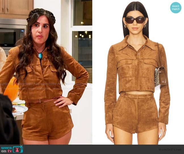 Amanda Uprichard Lucas Suede Jacket worn by Michelle Saniei on The Valley