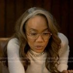 Amanda’s white chain detail sweater on Will Trent