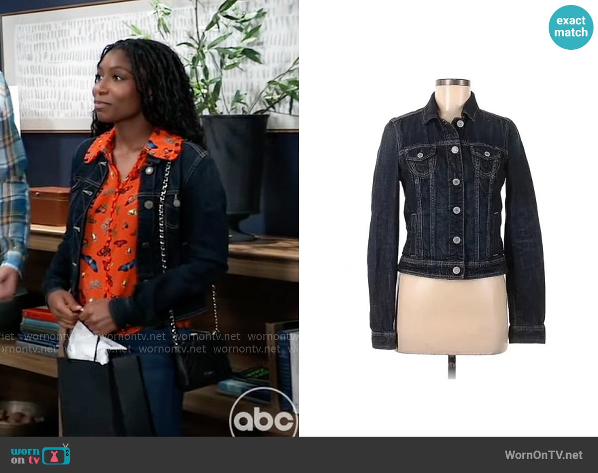 American Eagle Denim Jacket worn by Trina Robinson (Tabyana Ali) on General Hospital