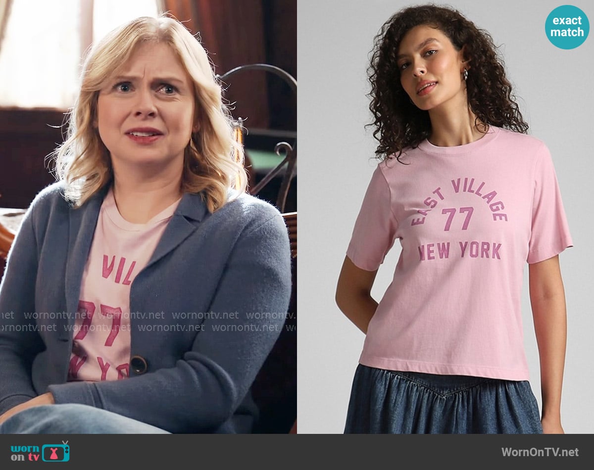 American Eagle Stella Graphic T-Shirt worn by Sam (Rose McIver) on Ghosts