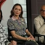 Emily Blunt’s floral polo top and grey skirt on Today