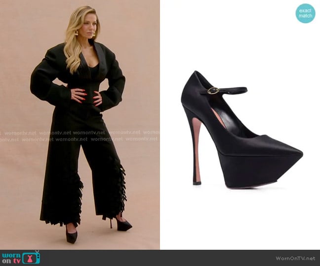 Amina Muaddi Pointed Platform Pumps worn by Dorit Kemsley on The Real Housewives of Beverly Hills