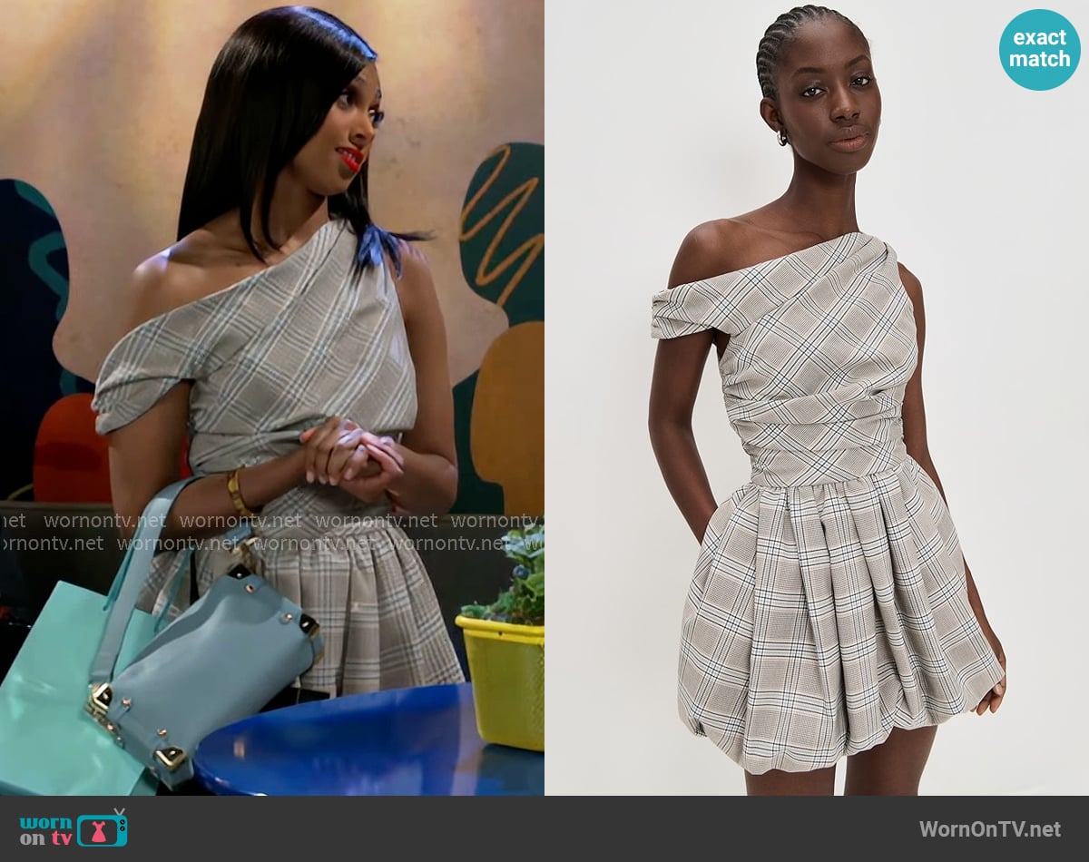 Amur Melissa Draped Bubble Mini Dress worn by Kat Richardson (Colby Muhammad) on Beyond the Gates