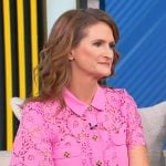 Amy Nofziger's pink lace top on Tamron Hall Show