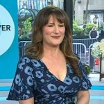 Ana Gasteyer’s blue floral v-neck dress on Today