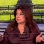 Ana’s brown cowl neck top on The View