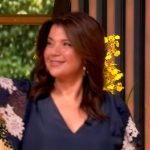 Ana’s blue floral embroidered dress on The View