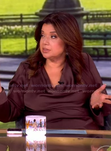 Ana's brown cowl neck top on The View