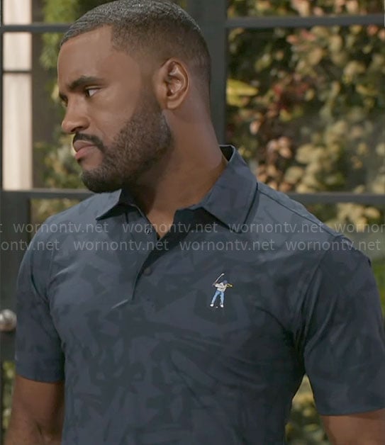 Andre’s golf polo shirt on Beyond the Gates