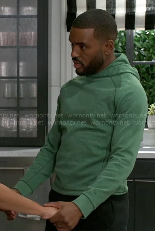 Andre's green hoodie on Beyond the Gates