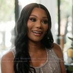 Angela silver sequin knit dress on The Real Housewives of Atlanta