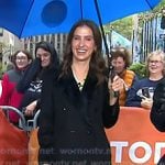 Angie Lassman’s black double breasted coat on Today