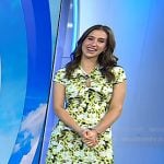 Angie Lassman’s yellow printed keyhole dress on Today