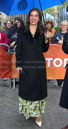 Angie Lassman's black double breasted coat on Today