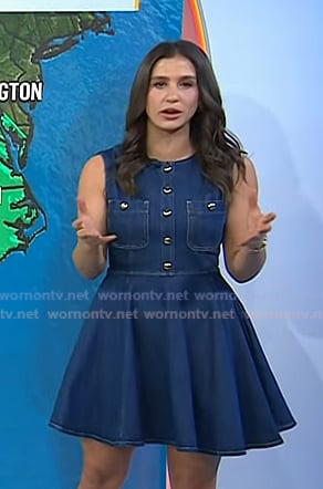 Angie Lassman’s denim flare mini dress on Today