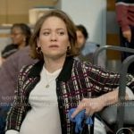 Angie’s plaid cardigan on Will Trent