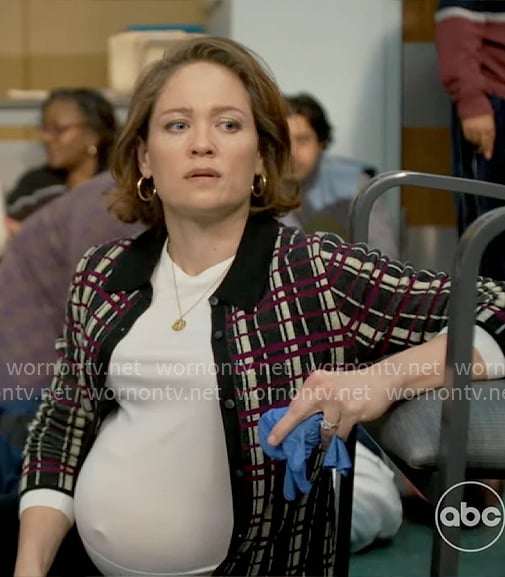 Angie's plaid cardigan on Will Trent