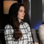 Anne Hathaway’s white plaid mini dress on Good Morning America