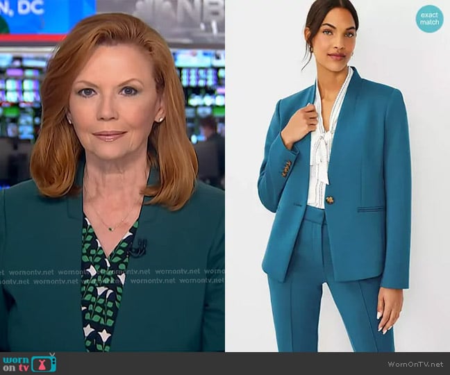 Ann Taylor The Cutaway Blazer in Double Knit worn by Kelly O’Donnell on Today