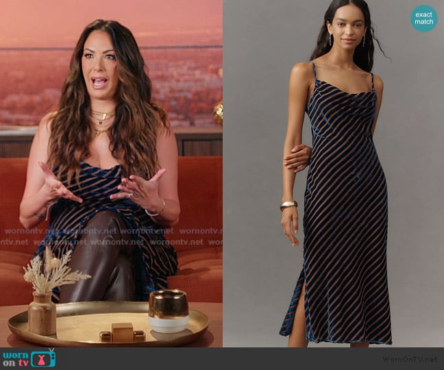 Anthropologie Burnout Bias-Cut Slim Midi Dress worn by Kristen Doute on The Valley