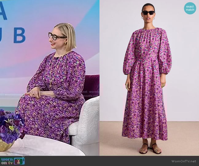 Emma Straub’s purple floral dress on Today