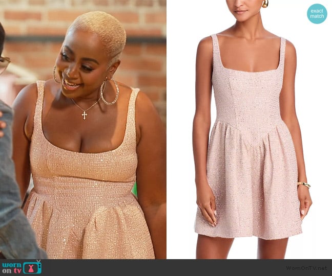 Aqua x Wicked Sequin Tweed Dress worn by Pinky Cole on The Real Housewives of Atlanta