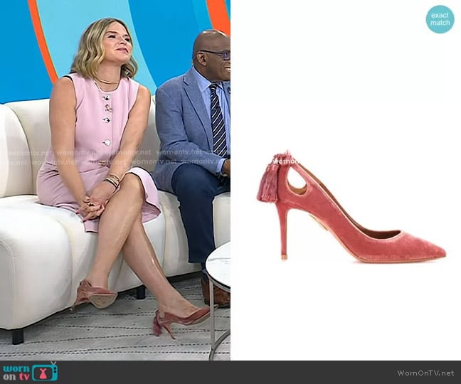 Aquazzura Forever Marilyn Pumps worn by Jenna Bush Hager on Today
