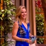 Sara’s blue floral v-neck dress on The View