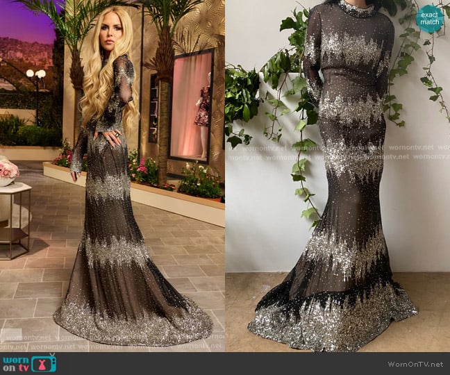 Archival J. Mendel Silk Sequined Beaded Gown worn by Rachel Zoe on The Real Housewives of Beverly Hills