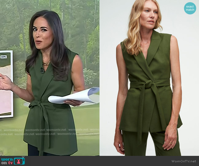 Argent Double-Breasted Vest in Seasonless Wool Olive worn by Kaylee Hartung on Today