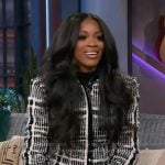 Ari Lennox’s black plaid mini dress on The Kelly Clarkson Show