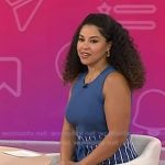 Arianna’s blue sleeveles pleated dress on Today